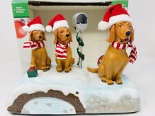 Gemmy Holiday Christmas Animated Caroling Barking Dog Trio Golden Retriever 2002 picture