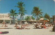1958 Lido Beach, Sarasota, Florida FL Umbrellas Beach Sunbathers Postcard 7619.1 picture