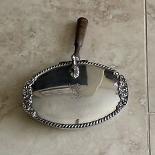 Vintage Sheffield 7144Lion Design Silver Plated Oval Silent Butler Crumb Catcher picture