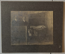 Antique Cabinet Card Photograph 2 Handsome Young Men on Bed Gay Int Vtg picture