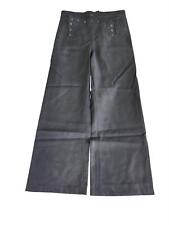 Vintage US Navy Crackerjack Pants 13 Button Wide Leg PANT black Wool 34 x 30 picture