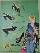1946 women's Red Cross black shoes vintage fashion art ad picture