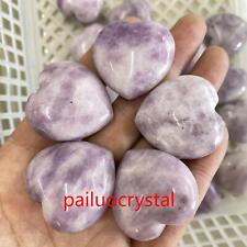 5pc Natural lepidolite Purple mica Heart Skull Quartz Crystal Pendant Reiki 1