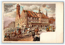c1905 Tilly's Finzug in Rothenburg Bavaria Germany Horses Antique Postcard picture