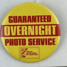 Vintage Kodak Overnight Photo Service Advertising Button Store picture