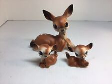 Vintage Anthropomorphic Ceramic Deer Fawn Japan Norleans Figurines Mom&Her Fawns picture