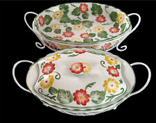 Temp-tations Tara Floral Embroidery Presentable Ovenware Set Caddy Rack Ceramic picture