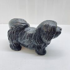 Vintage BRONZE LHASA APSO DOG Statue Figurine Solid Detailed picture