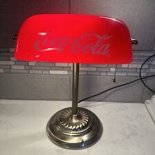 Vintage Coca Cola Desk Lamp Brass & Glass picture