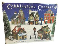 VTG 1991 Cobblestone Corners Collectibles 10 Piece Christmas Village Set picture