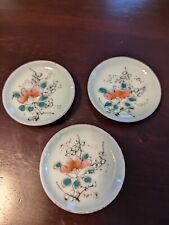 Lot Of 3 Hand painted Floral Japanese Small Plates 2.5
