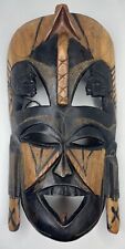 Vintage 1990’s African Tribal Hand Carved Wood Handcrafted Wall Hanger Sculpture picture