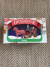 Dickensville Horse Sleigh w/ Man Woman Porcelain Vintage Christmas Village picture