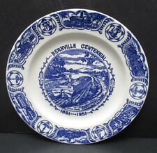 Vintage Bernville PA 1951 Centennial Plate Blue and White Kettlesprings Kilns  picture