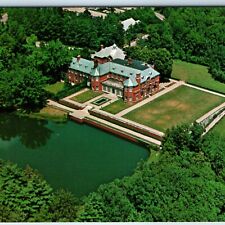 c1960s Monticello, ILL Robert Allerton Park House Aerial Mansion Pool PC IL A236 picture