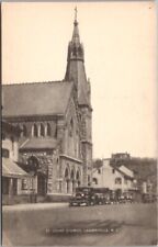 LAMBERTVILLE, New Jersey Postcard ST. JOHN'S CHURCH Building / Street View 1930s picture