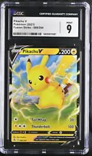 Pokemon Card Pikachu V 086/264 ERROR MISCUT CGC Graded Mint 9 picture