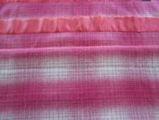 VINTAGE Faribo FLUFF LOOMED Wool Blanket, PINK PLAID, 76 X 90, VERY SOFT, EUC picture