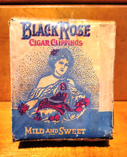 Rare Antique Black Rose Cigar Clippings Package With Original Contents w/Seal picture
