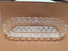 AVON VTG CRYSTAL OBLONG 8.5 INCH DISH SCALLOP EDGES picture