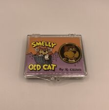 Vintage Robert Crumb Comic Smelly Old Cat  Metal Pin Collectible 1993 picture