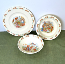 Vintage Bunnykins By Royal Doulton Lot Of 3 Dishes - Bowls/Plate picture