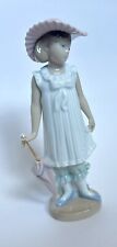 Nao By Lladro #1126 April Showers Porcelain Figurine Girl With Umbrella Gloss picture