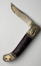 Old Rare Antique Thai Silver Gold Folding Knife Pockrt picture