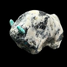Zuni Fetish Carving White Buffalo Turquoise by Lynn Quam picture