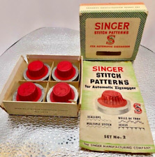 Singer Automatic Zigzagger Stitch Pattern Design Cams Red Top Box Set picture