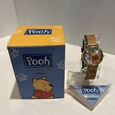 Vintage Timex Winnie the Pooh wrist watch With Leather Band #84821 picture