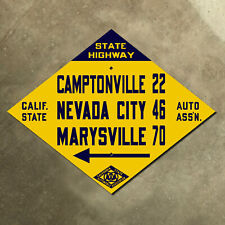 California CSAA Camptonville Nevada City highway road sign auto club AAA 29