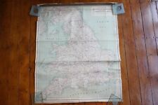 1923 Geographia Main Roads of England & Wales Station Railway Linen Map  picture