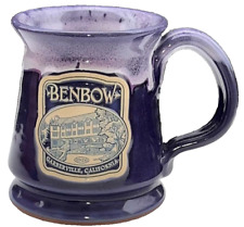 Deneen Pottery Mug BENBOW INN Garberville, Purple Handmade 3D Design 2008 picture