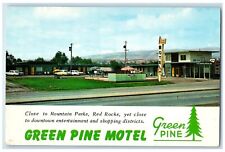 c1960's Green Pine Motel Roadside Cars Denver Colorado CO Vintage Postcard picture