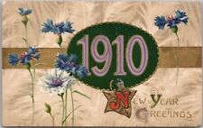 Vintage 1910 Embossed NEW YEAR GREETINGS Postcard Large 