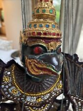 Vintage BEAUTIFUL Burmese Wooden Puppet Ancient Bird Marionette LARGE SIZE picture