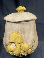 VTG 1970’s Large Arnels Merry Mushroom Like Canister And Lid 8.5” Tall picture
