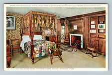 Lexington MA-Massachusetts, Hancock Clarke House, Bedroom, Vintage Postcard picture