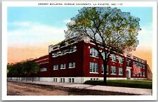 Purdue University Lafayette Indiana Armory Building Linen Postcard  picture