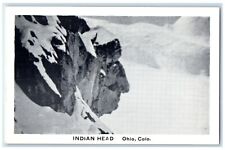 c1940 Birds Eye View Indian Head Rock Formation Ohio Colorado CO Linen Postcard picture