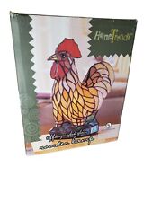  Vintage Home Trends Tiffany Style Glass ROOSTER LAMP Chicken Hen picture