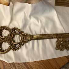 Vintage Key Large Gold, Wall Hanging Vintage 22 1/2 Inches Long picture