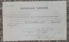 1887 Marriage License Orphans Court Washington County Pennsylvania picture