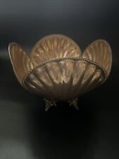 VTG HOLLYWOOD REGENCY MIDCENTURY MODERN BRASS CLAM SEA SHELL POT INDIA 10 In picture