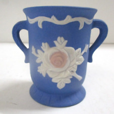 Vintage Blue and White Floral Ceramic Toothpick Holder Japan picture
