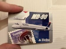 #13 DELTA Airlines Pilot trading card NEW & RARE MD-90 Seattle Stamp Hard Find picture