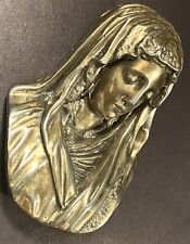 Vintage Virgin Mother Mary Silver Wall Bust Sculpture J. Catineau picture