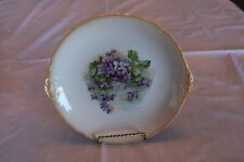 W.E.P. Co. China West End Pottery Double Handle Cake Plate Violet Floral Pattern picture