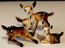 Vintage Miniature Deer Big Blue Eyes Plastic Figurines Kitsch Set of 3 Hong Kong picture